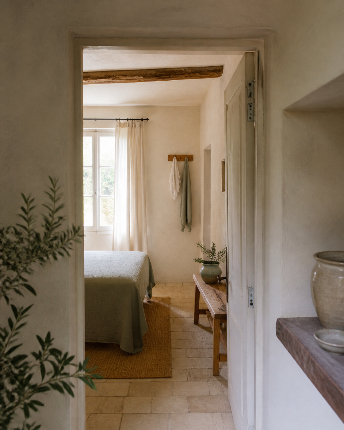 Intérieur méditerranéen photographié avec lumière naturelle